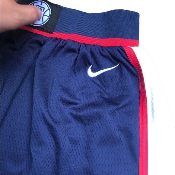 NBA X Nike Los Angeles Clippers Basketball Shorts Medium White/Navy - Picture 8 of 9